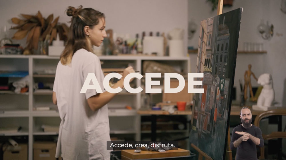 Un cuadro pintado por una joven artista son Derechos Culturales